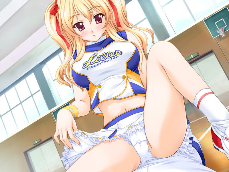 Blonde volumptuous hentai cheerleader in a school uniform #69697809