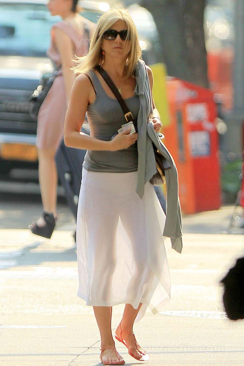 Jennifer Aniston exposing her sexy body and nice legs in see thru dress #75298639