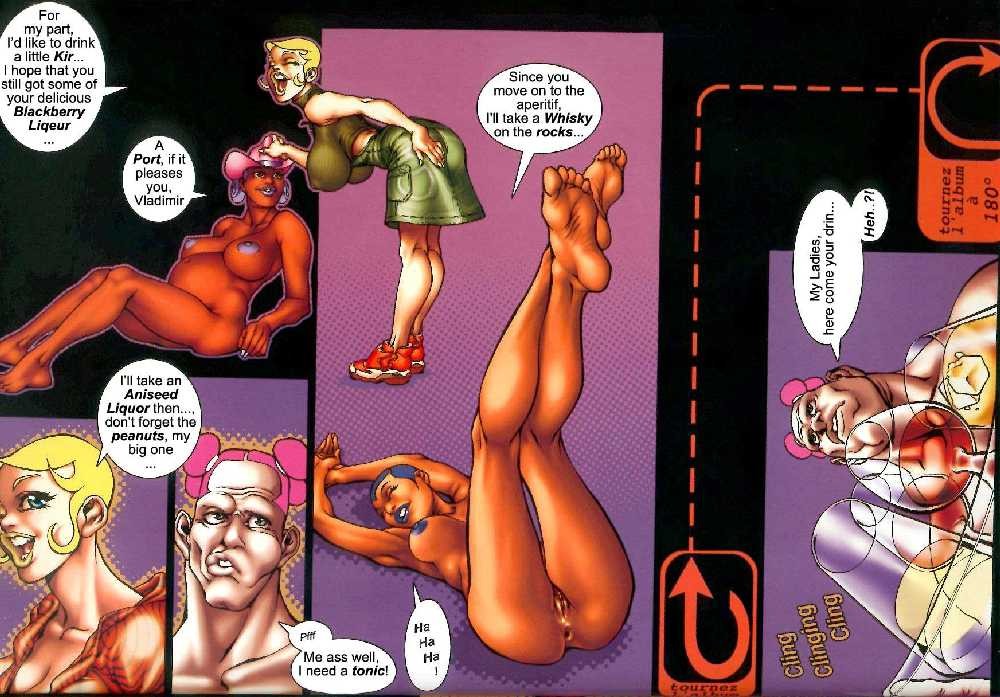 Französischer Comic mit lesbischer und sexueller interracial Orgie
 #69665293