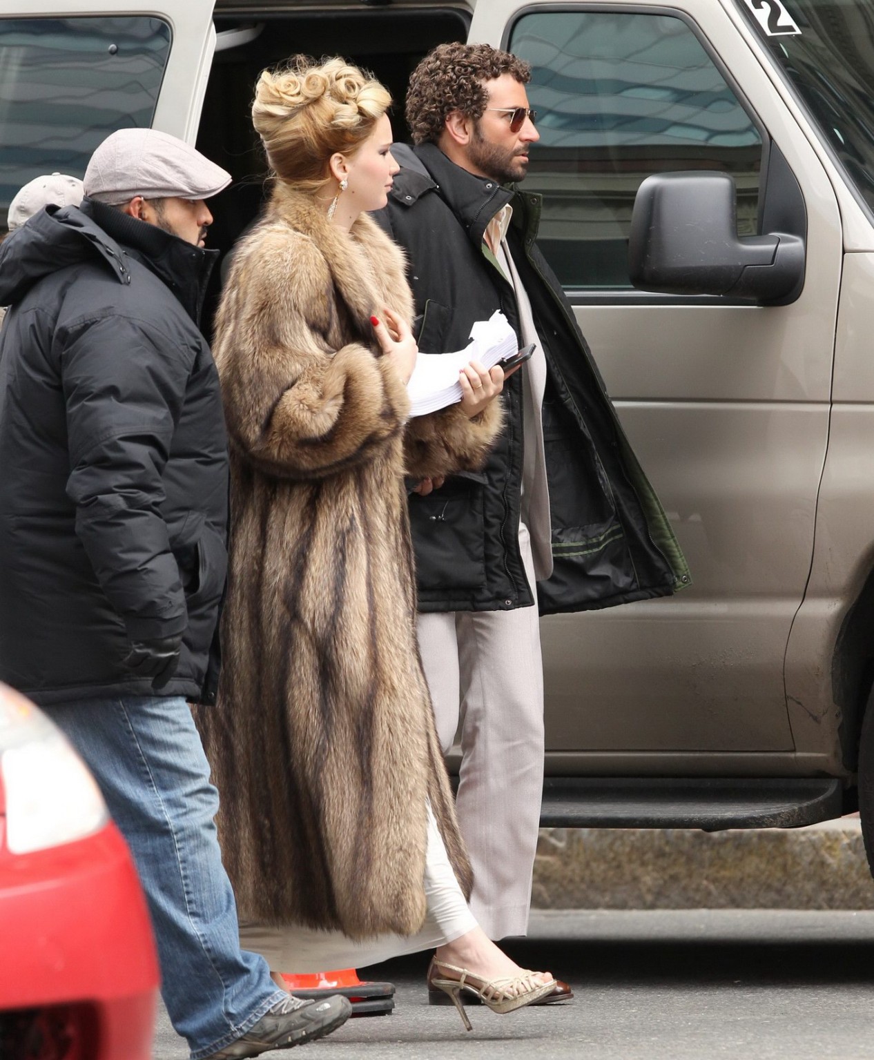 Jennifer lawrence montre un énorme décolleté en bas du chemisier sur le plateau de 'untitled david o. rus
 #75236504