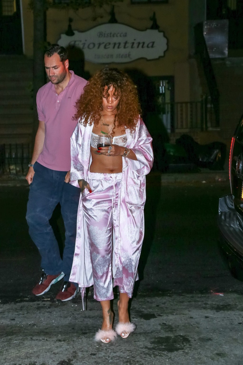 Rihanna shows off her boobs in a see through bra out in NYC #75158014