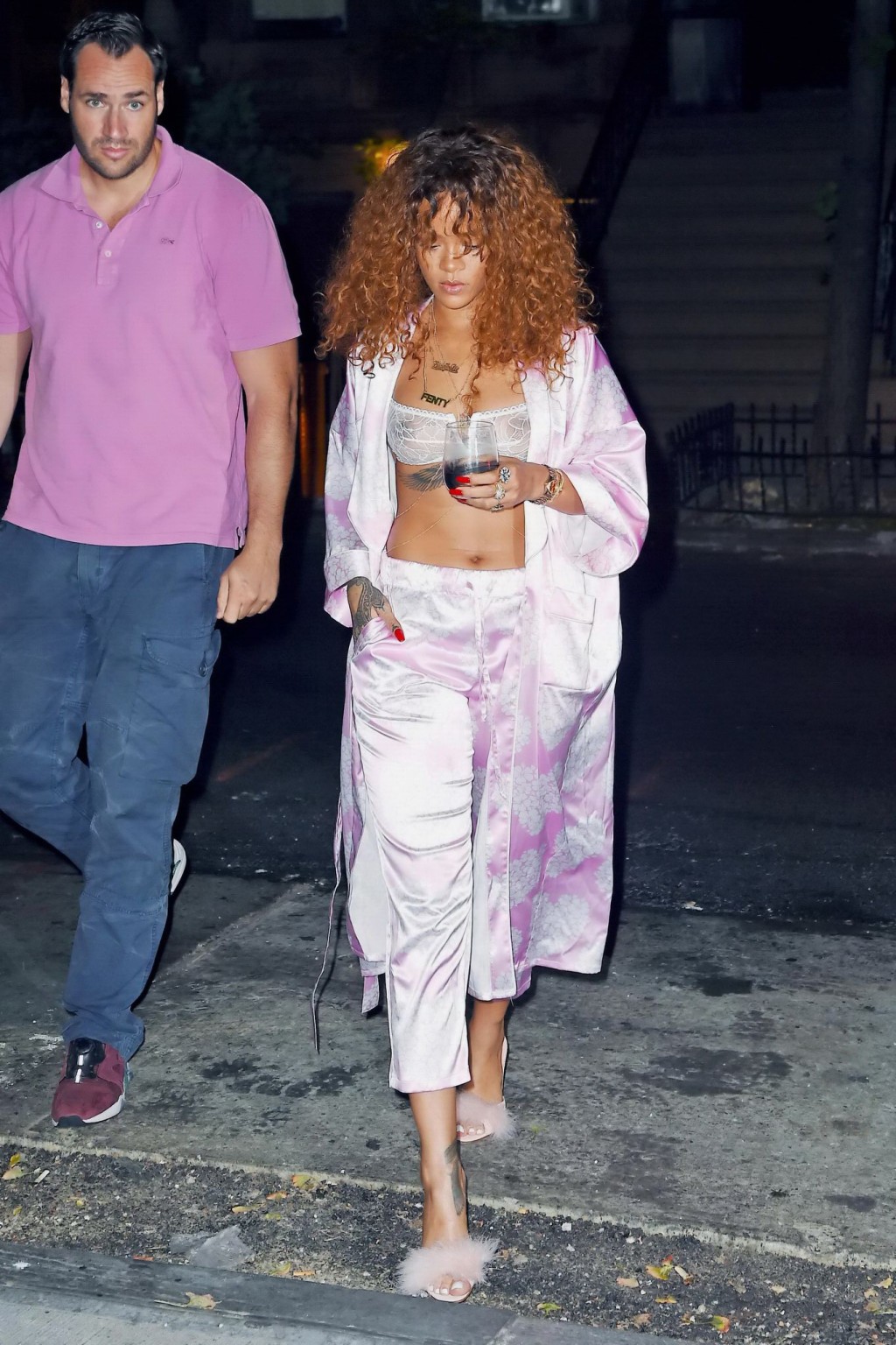 Rihanna shows off her boobs in a see through bra out in NYC #75158044