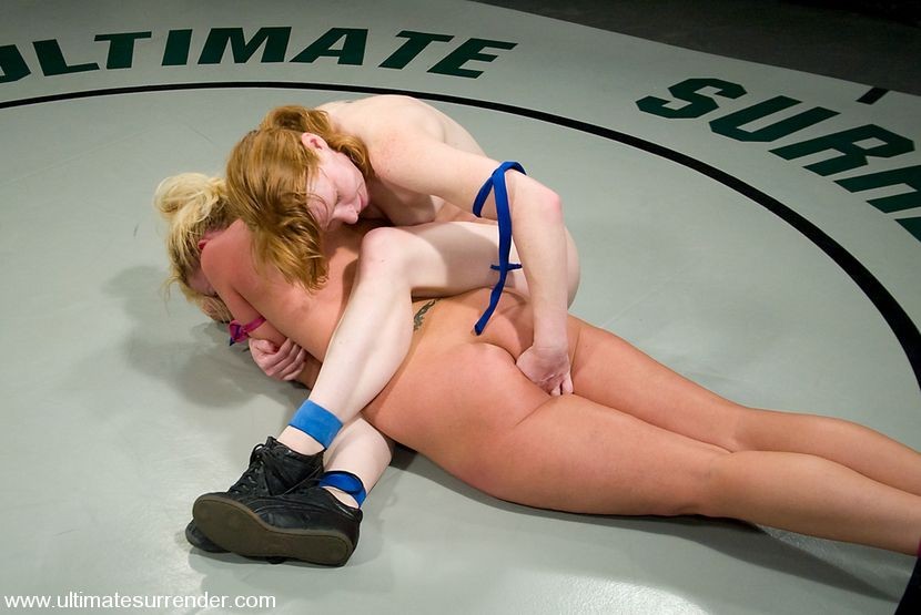 Tiny red head beats giant blond in full nude sex wrestling #72109790