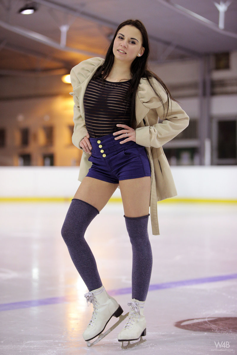 Luscious teen ice skater dildoing her tight lil pussy #72551990