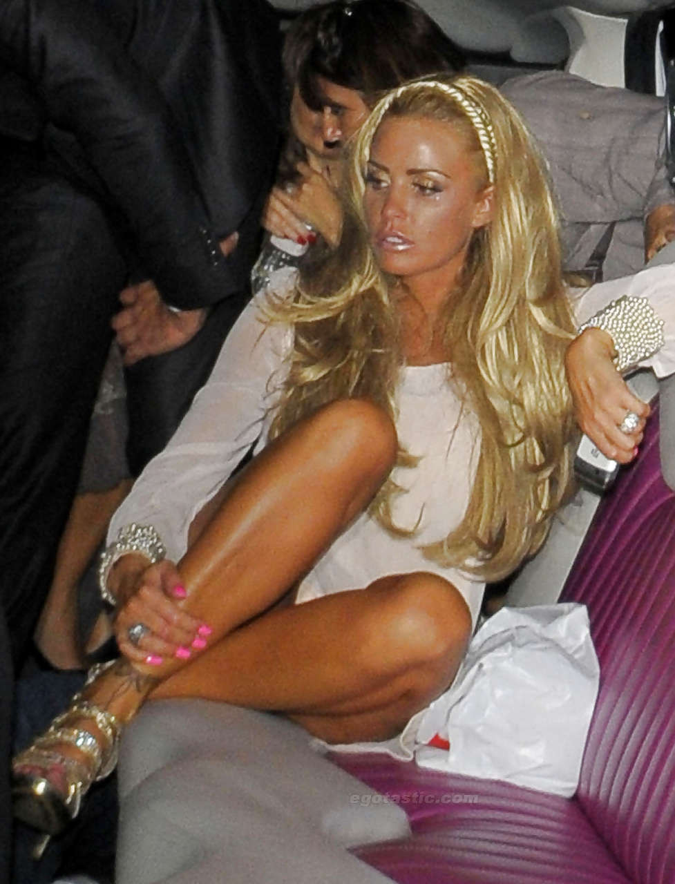 Katie Price Jordan give nice view on her panties to paparazzi and show huge clea #75289023