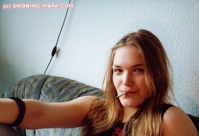 Amateur blonde teen smoking #74056420