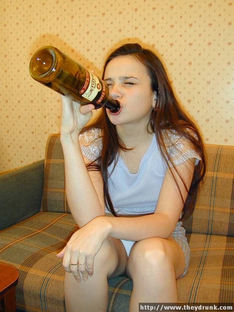 Teen gets drunk and thrusts empty bottle into her slit #67869754