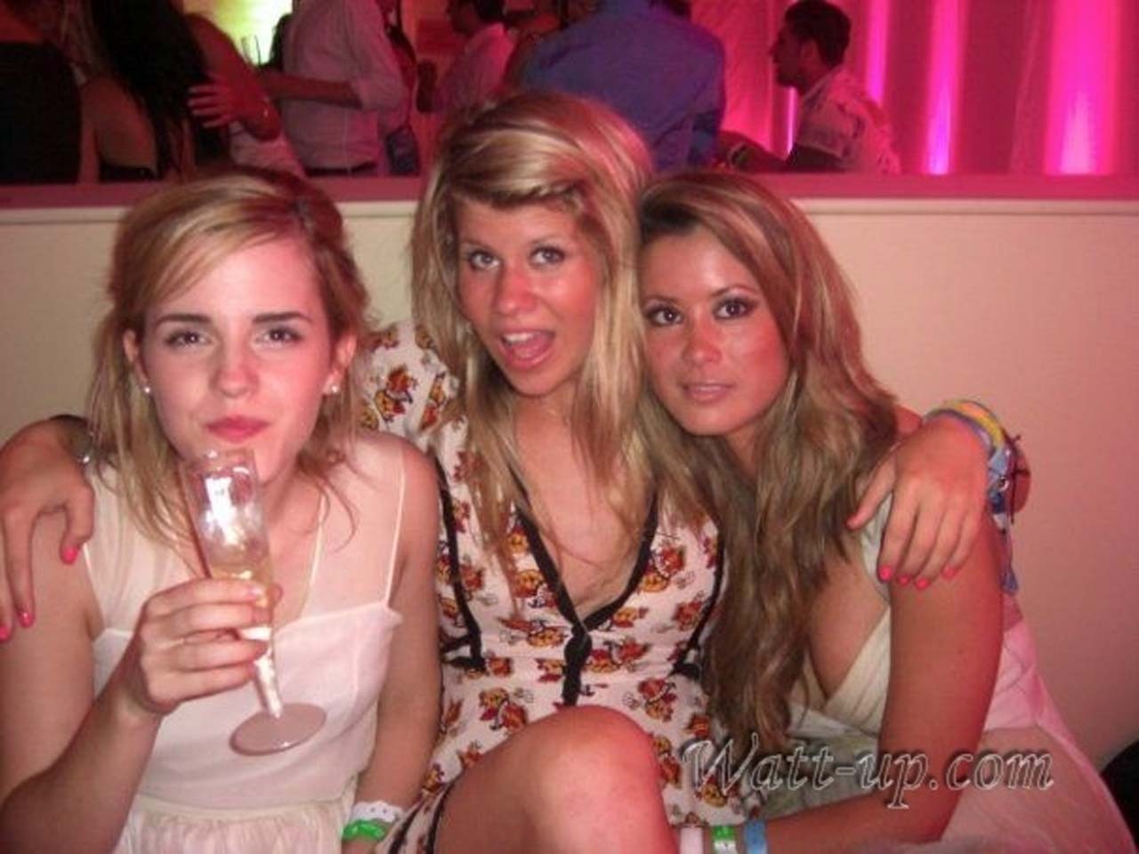 Emma Watson drinking beer with her friends and looking very sexy #75316042