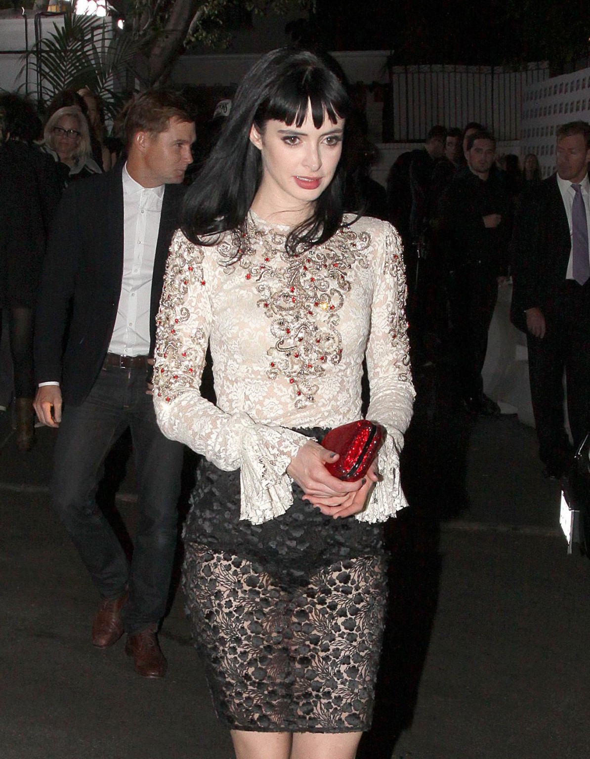 Krysten Ritter wearing a partially see through lace dress at GQ Men of The Year  #75248367