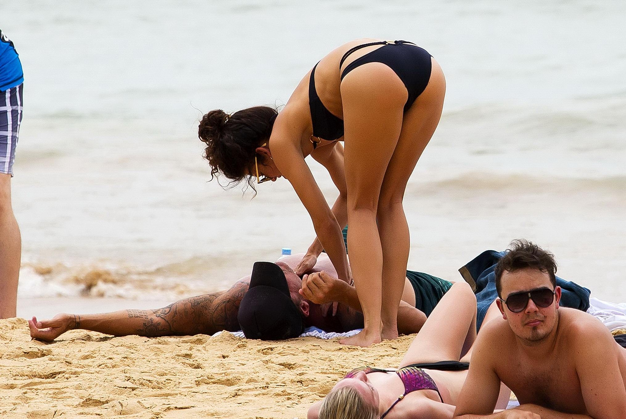 AnnaLynne McCord wearing a dark blue bikini on a beach in Sydney #75208363