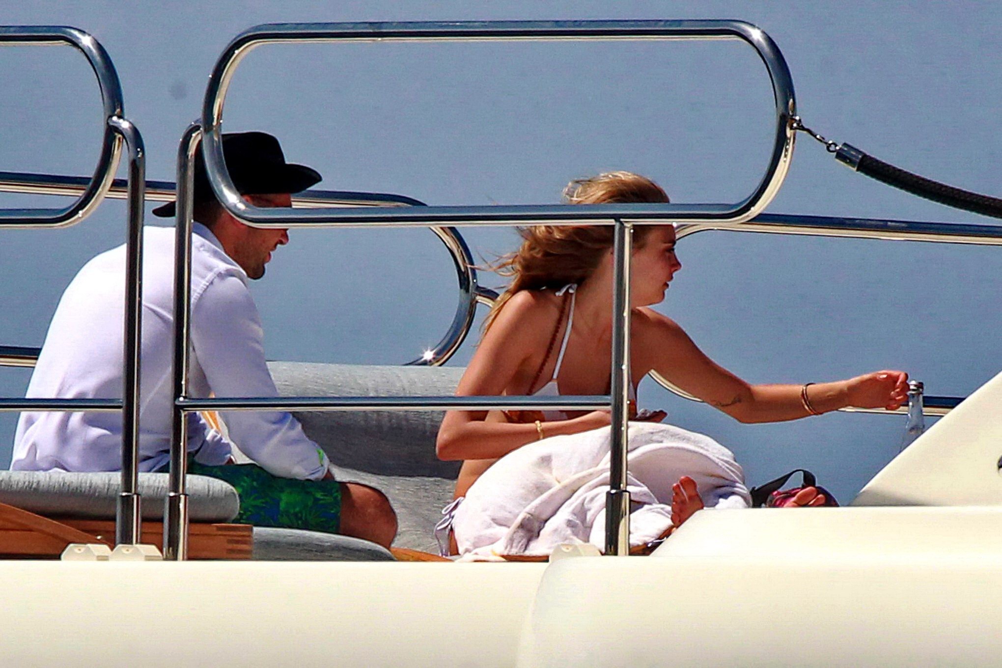 Cara Delevingne wearing a bikini on a yacht in Ibiza #75188538