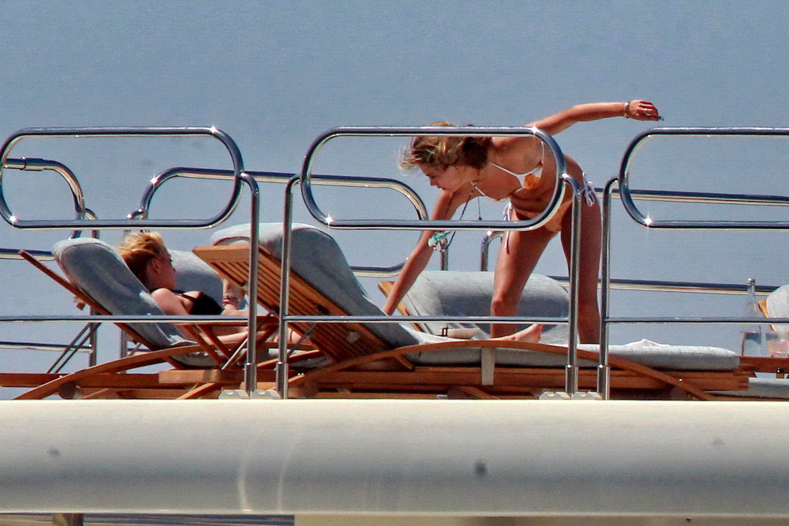 Cara Delevingne wearing a bikini on a yacht in Ibiza #75188582