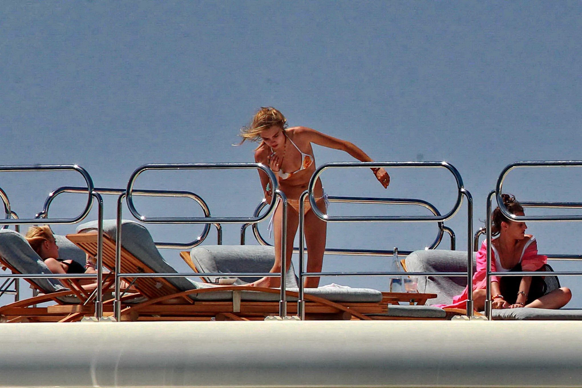 Cara Delevingne wearing a bikini on a yacht in Ibiza #75188595
