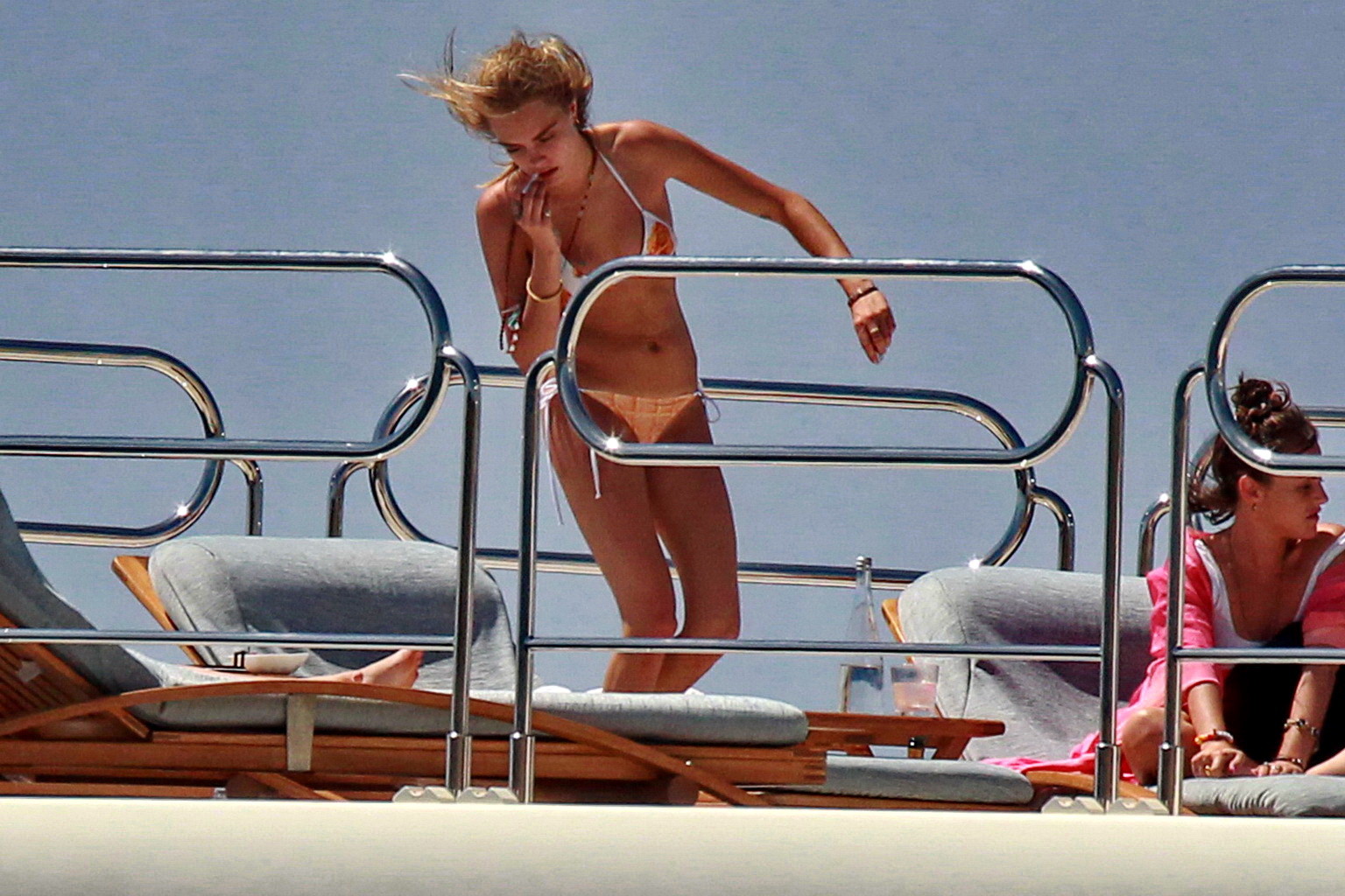 Cara Delevingne wearing a bikini on a yacht in Ibiza #75188682