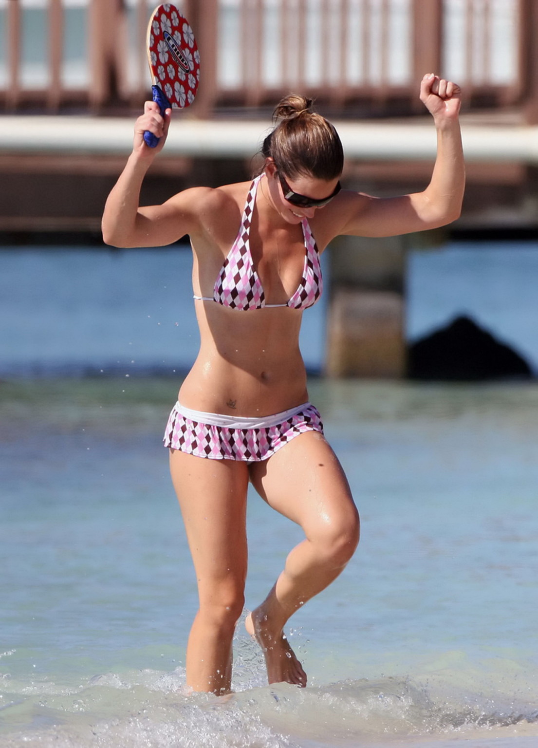 Jessica Biel shows off her ass in a skimpy diamondprint bikini at the beach in P #75181785