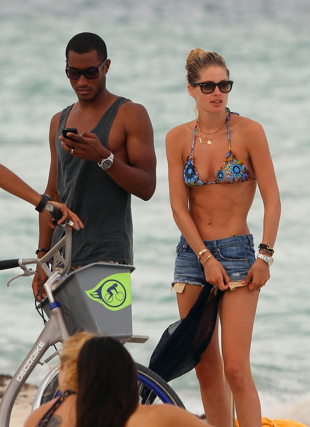 Doutzen Kroes showing off her amazing body in tiny multi colored bikini in Miami #75254707