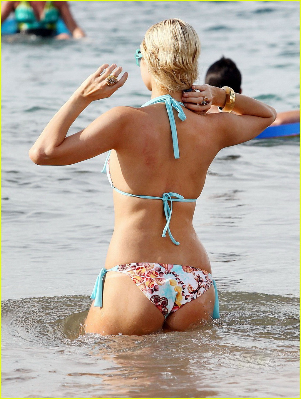 Paris Hilton wearing skimpy bikini on the Hawaiian beach #75323468