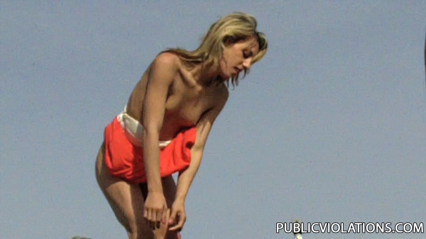 Violated babe in public on rooftop #78596514