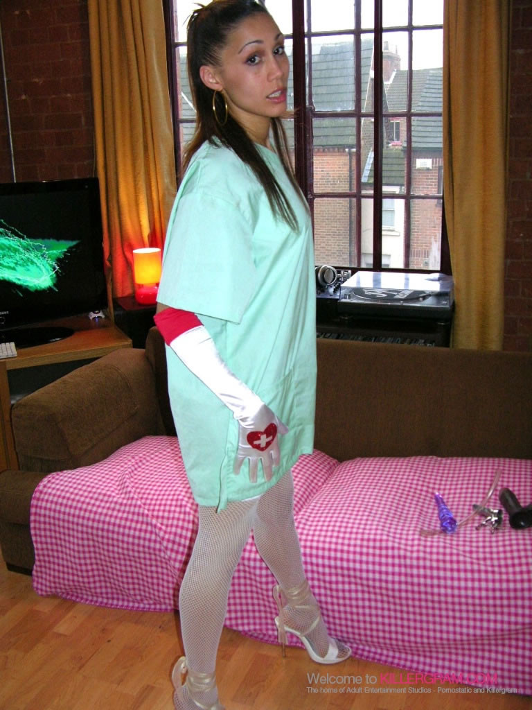 Renee Richards in Nurse Uniform Inspects Her Patients Pussy #76162231