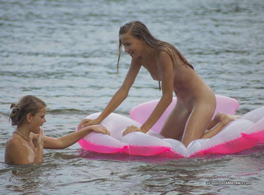 Eighteen year old lesbian girlfriends pose outdoors in bikinis #68312549