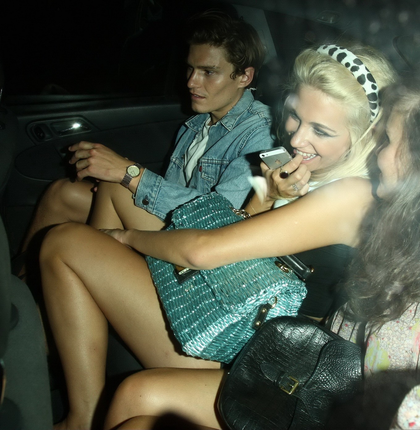 Pixie Lott wearing tight black belly top and shorts night out in London #75223843