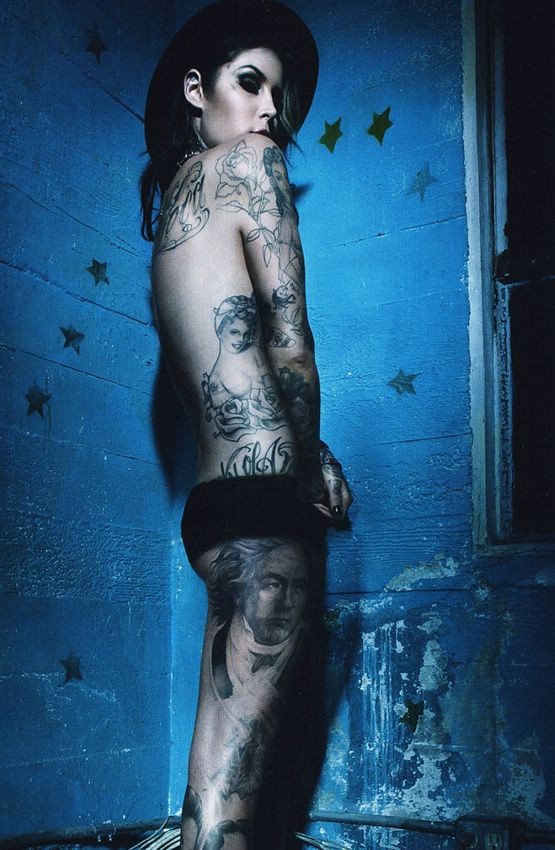 Tattooed celebrity Kat Von D showing her nice naked ass #75379790