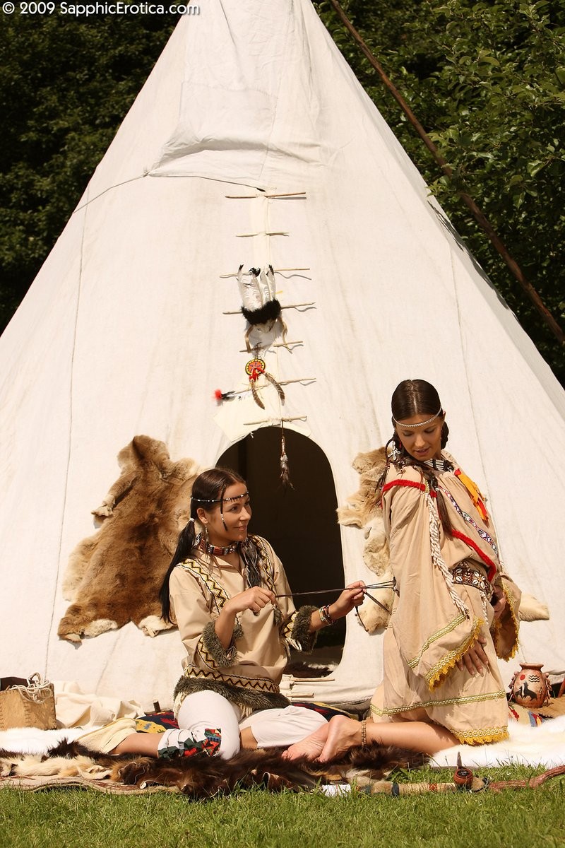 Native american cuties lap butts and finger pussies by tipi #73634439