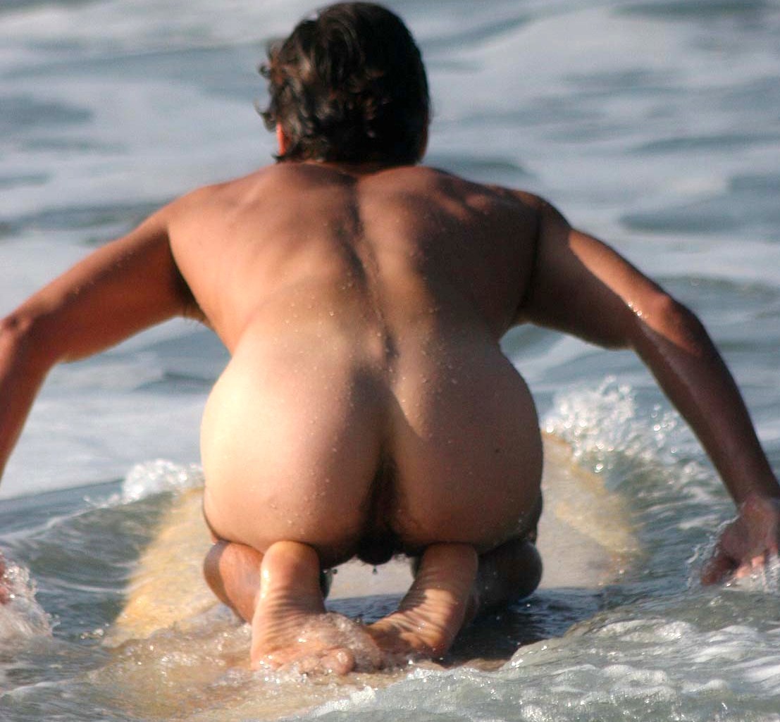 Hot hunk surfing in the nude #76943860