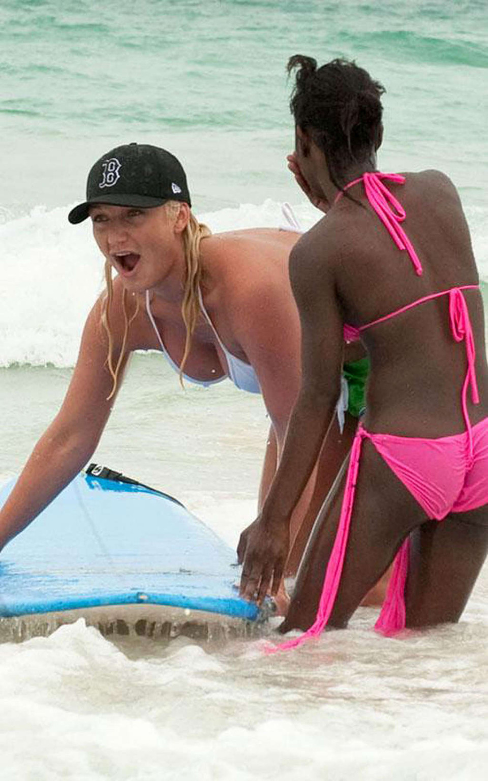 Brooke Hogan busty and big cleavage in bikini on beach #75350818