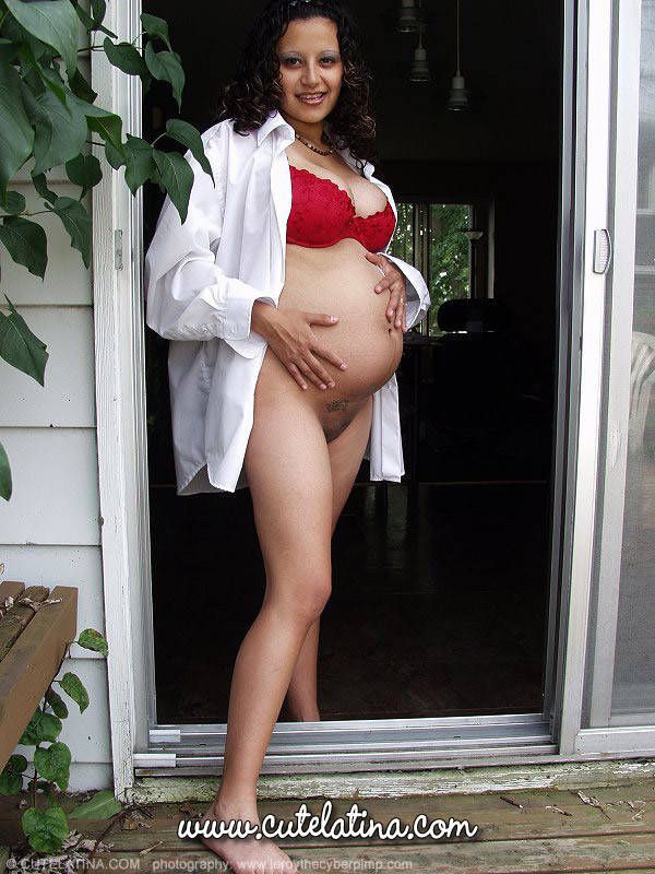 Cute latina pregnant and naked #71060844