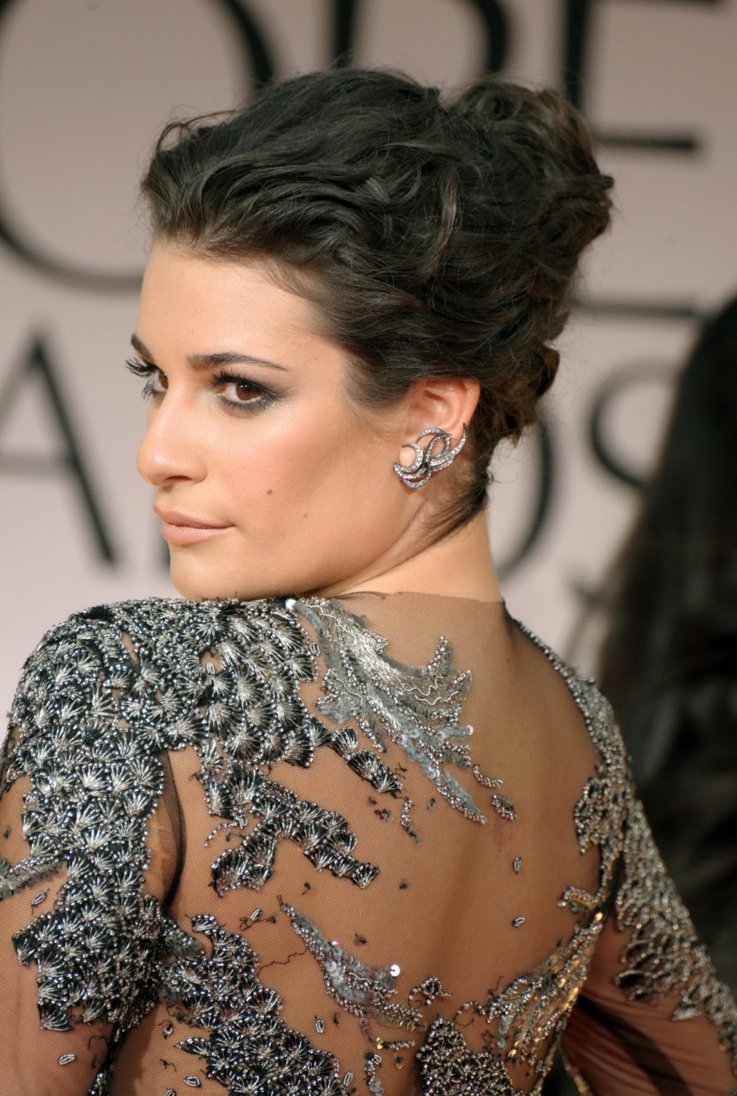 Lea michele indossa vedere attraverso il vestito di pizzo ai Golden Globes 2012
 #75276353