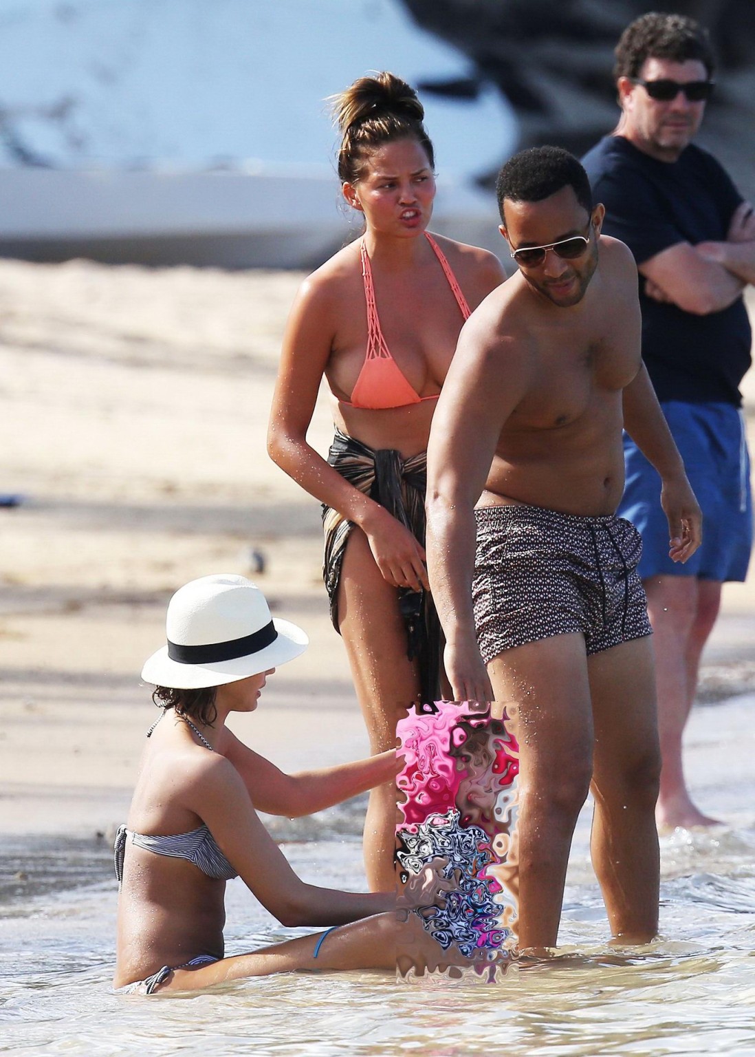 Chrissy Teigen showing off her bikini body in the Caribbean #75169297