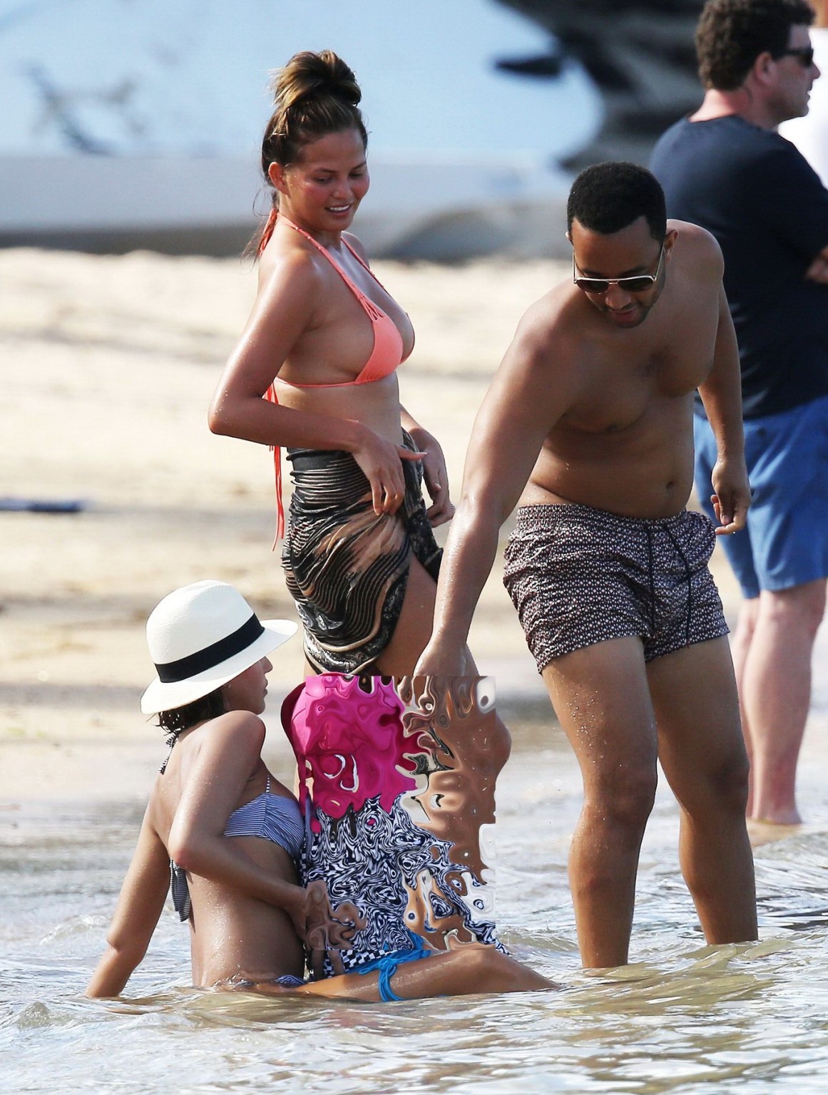 Chrissy Teigen showing off her bikini body in the Caribbean #75169302