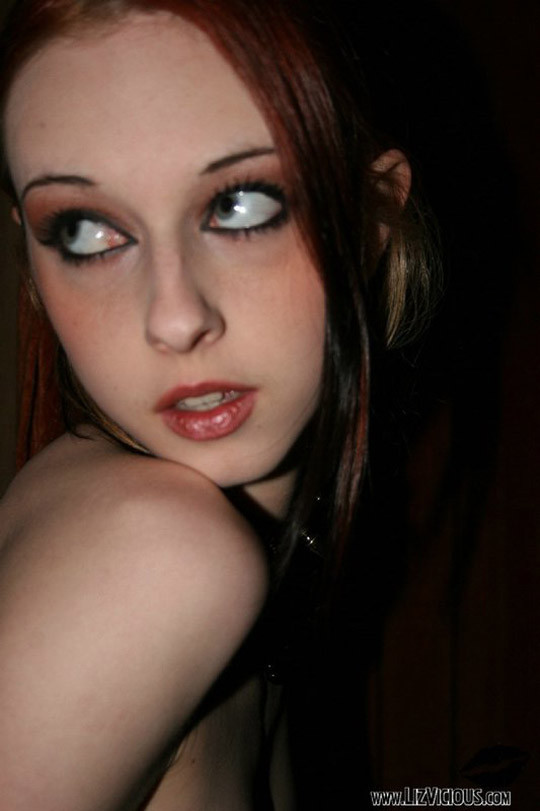 Pretty goth teen showing her little tits #71443807