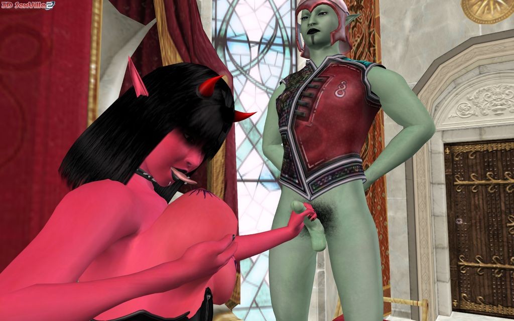 Busty 3d animateded demon fucked on her throne #69334994