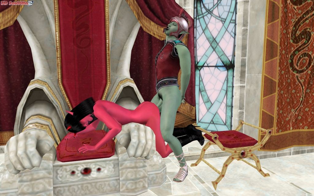 Busty 3d animateded demon fucked on her throne #69335056