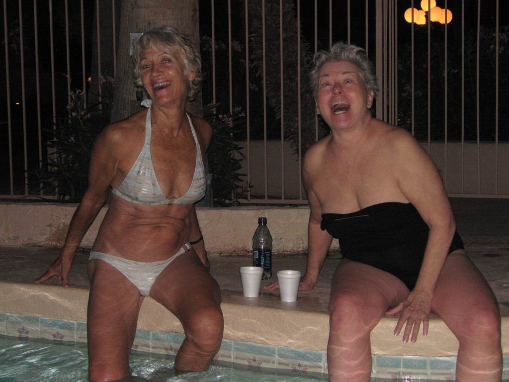 very old amateur grannies posing and in action #67307987