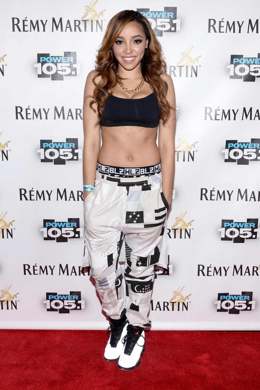 Tinashe busty wearing a sports bra on stage at Power 105.1′s Powerhouse 2014 i #75182473