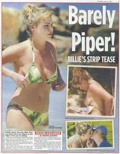 Celeb Billie Piper caught nude on the beach #75428117