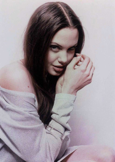 Celebrity actress Angelina Jolie lovely big nude boobs outdoor #75413610