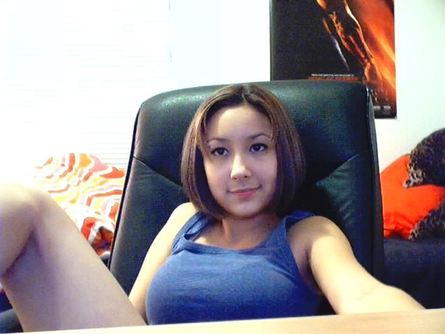 Cute asian teen posing for her webcam #70033217