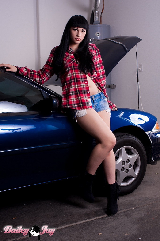 Hot tgirl Bailey Jay posing as a mechanic #78853680