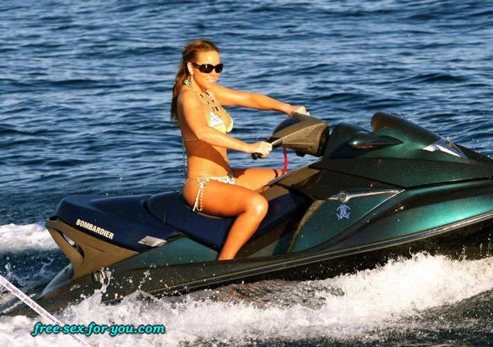 Mariah Carey posing sexy in bikini on yacht paparazzi pictures #75430726