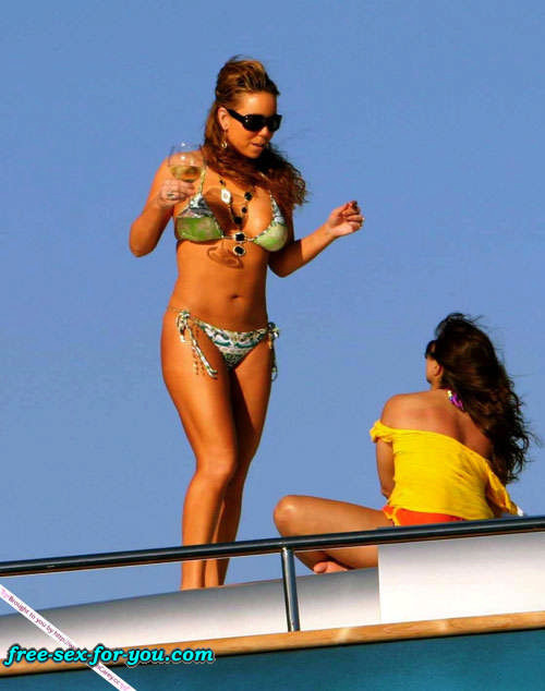 Mariah Carey posing sexy in bikini on yacht paparazzi pictures #75430764