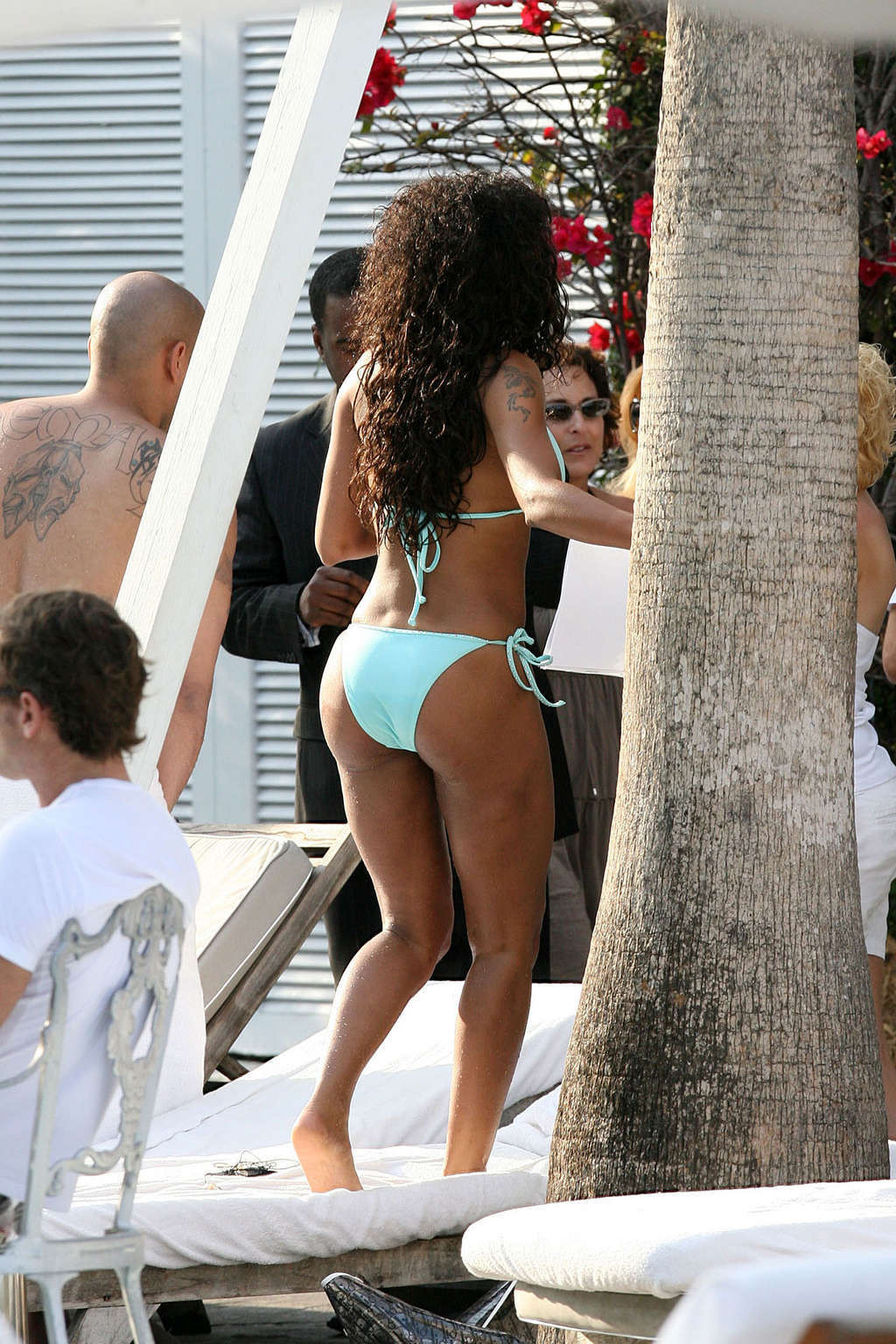 Mel B enjoying on pool and showing huge tits and nice body #75373502