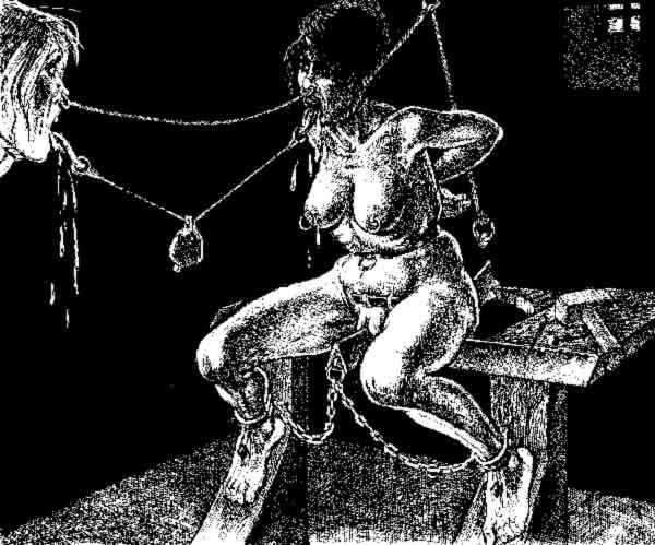 evil pichard horror bondage women in painful dungeon artwork #69651014