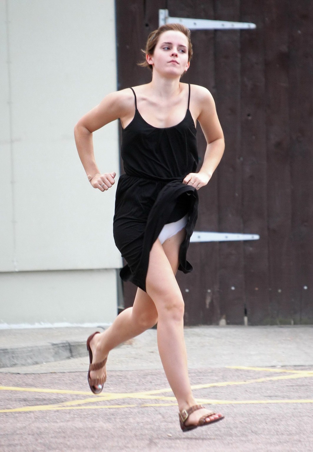 Emma Watson flashing her panties  showing pokies in London #75292851