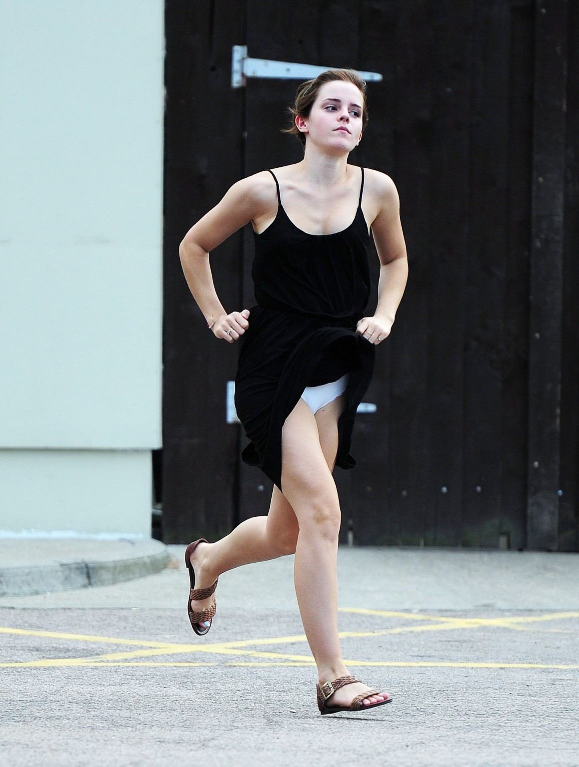 Emma Watson flashing her panties  showing pokies in London #75292856