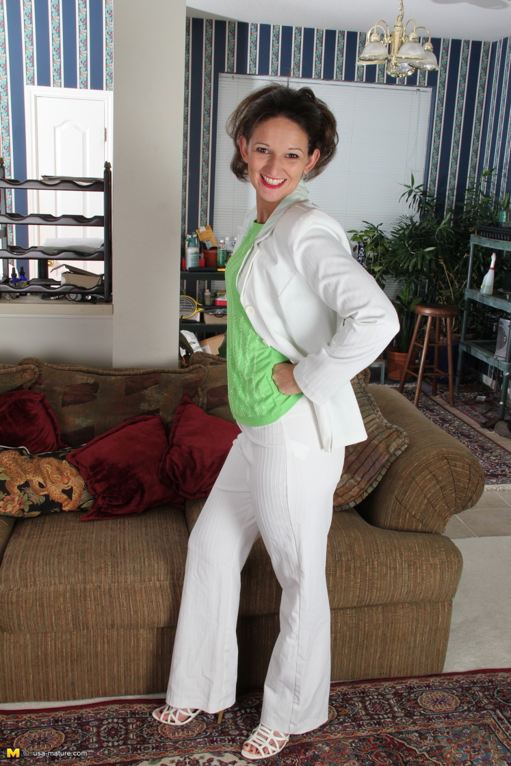 Sweet American housewife stripping at house #72374536