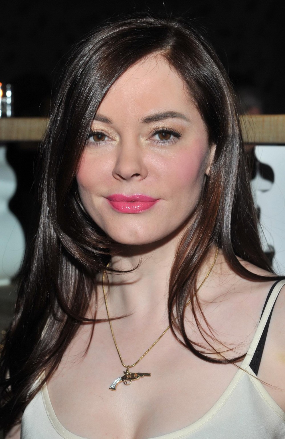 Rose McGowan looks very sexy wearing skimpy black skirt  pantyhose at the Aleim  #75316374